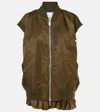 Sacai Layered Nylon Vest For Outdoor In Green