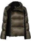 Sacai Layered Blazer Puffer Hybrid Wool Jacket In Green