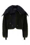 Sacai Women's Two-tone Teddy And Nylon Bomber Jacket | Size 2 | 2407459 Color 522 In Khakidnavy