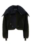 Sacai Women's Two-tone Teddy And Nylon Bomber Jacket | Size 2 | 2407459 Color 522 In Multicolor