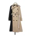 Sacai Two-tone Trench Coat In Multicolor