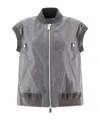 Sacai Baseball-collar Zip-up Gilet In Gray
