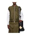 Sacai Khaki Twill Vest In 826 Olive