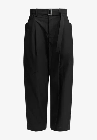 Sacai Typewriter Parachute Pants In Black