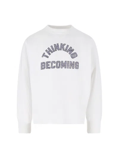Sacai Unisex Crewneck Sweater Sweatshirt In White