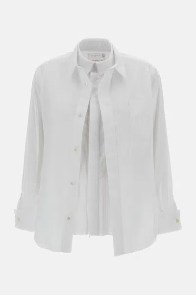 Sacai Unstructured Poplin Shirt In White