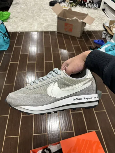 Pre-owned Sacai Used  X Fragment X Nike Ldwaffle Grey Size 10 Shoes In Gray