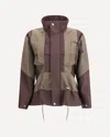 Sacai Paneled High-neck Bomber Jacket In Brown