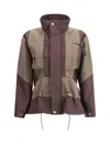 Sacai Paneled High-neck Bomber Jacket In Multi