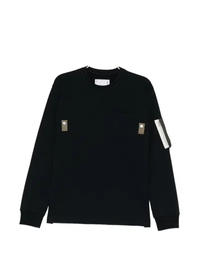 Sacai Utility-pocket Long-sleeve T-shirt In Black