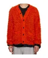 Sacai V-neck Long-sleeved Sweater In Red