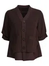 Sacai Knitwear Sweater With V-neck And Pockets In Brown