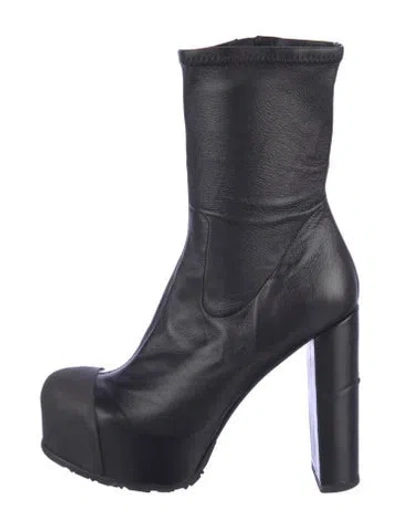 Pre-owned Sacai Vegan Leather Boots In Black