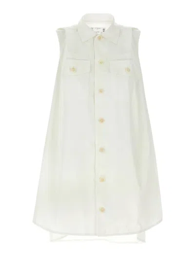 Sacai Mini Chemisier Dress In White