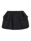 Sacai Cargo Skort Bermuda And Short Black In Black