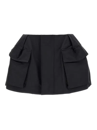 SACAI VESTIDO CORTO - NEGRO