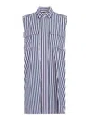 Sacai Navy Blue Stripes Cotton Thomas Mason Dress In Blue