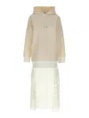 Sacai White Suiting Bonding Mix Dress In White