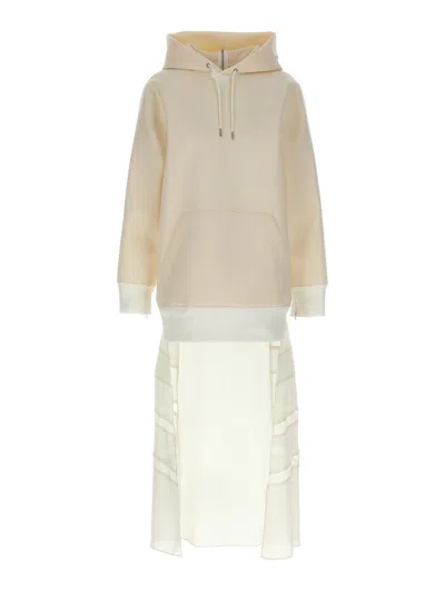 SACAI SUITING BONDING MIX DRESS
