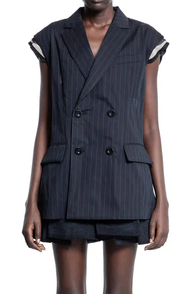Sacai Vests In Black
