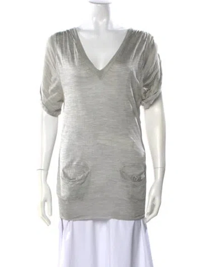 Pre-owned Sacai Vintage Silk T-shirt In Gray