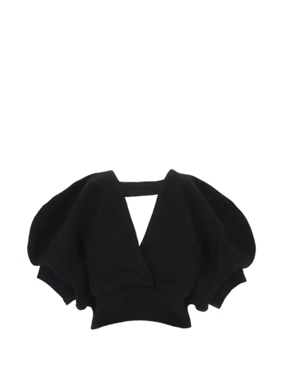 Sacai V-neck Blouse In Black