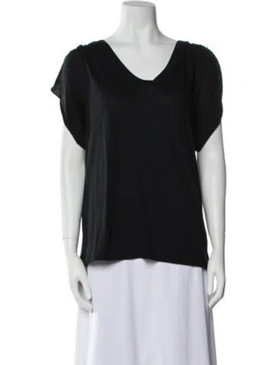 Pre-owned Sacai V-neck Short Sleeve T-shirt In Black