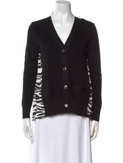 Pre-owned Sacai V-neck Sweater In Black