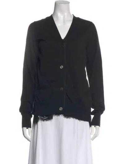 Pre-owned Sacai V-neck Sweater In Black