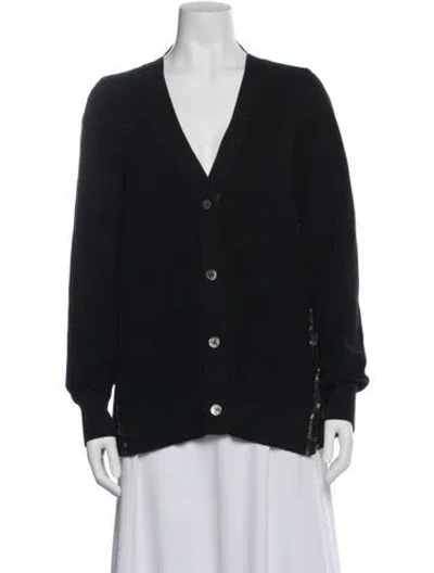 Pre-owned Sacai V-neck Sweater In Black