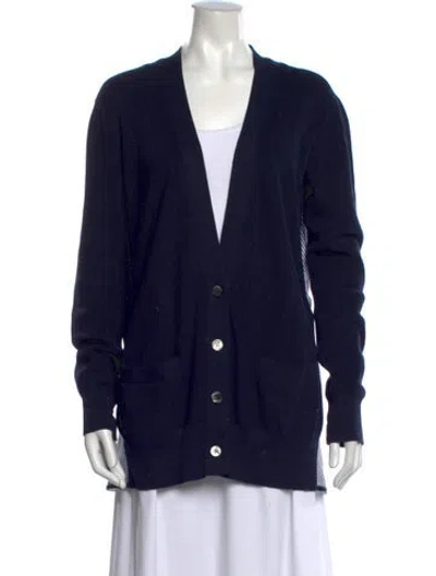 Pre-owned Sacai V-neck Sweater In Blue