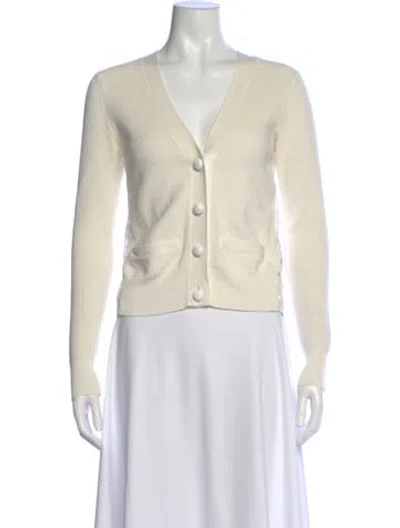 Pre-owned Sacai V-neck Sweater In Neutral