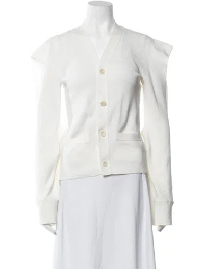 Pre-owned Sacai V-neck Sweater In Neutrals