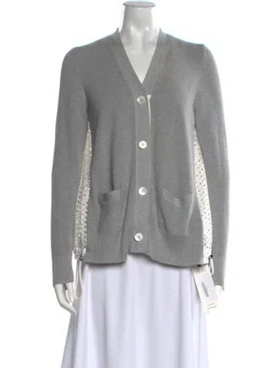 Pre-owned Sacai V-neck Sweater In White