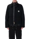 Sacai X Carhartt Cotton Canvas Down Jacket In Black