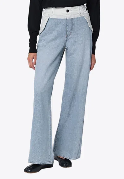 Sacai Washed Straight-leg Jeans In Blue