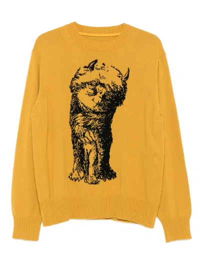 Sacai Where The Wild Things Are Crew-neck Sweater In Yellow