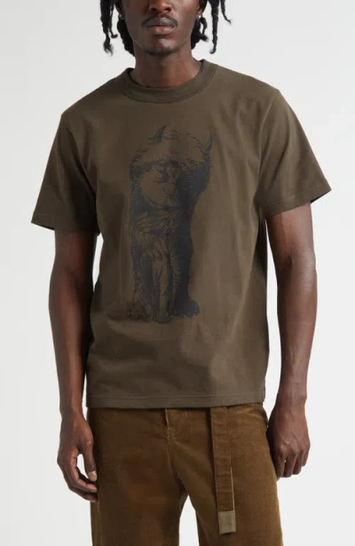 Sacai 'where The Wild Things Are' Graphic T-shirt In Brown
