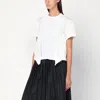 Sacai Cotton And Nylon T-shirt With Asymmetric Hem In White