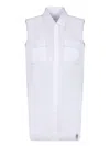 Sacai Sleeveless Long-length Shirt In White