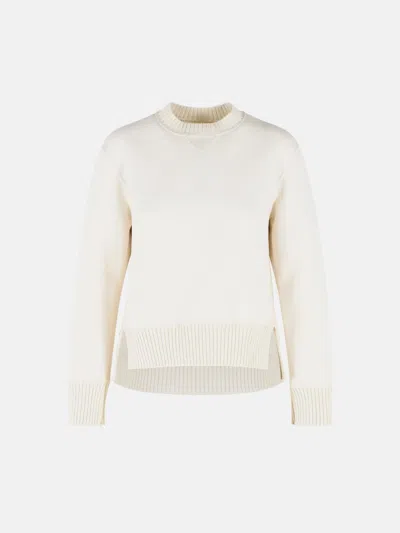Sacai Crew-neck Knit Top In White