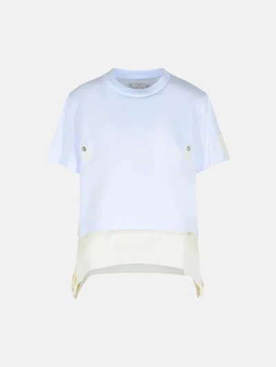 Sacai White Cotton Blend T-shirt