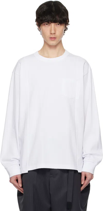 Sacai White Cotton Jersey T-shirt In 101 White