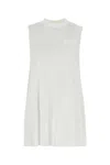 Sacai Mini Dress In Satin Cotton In White