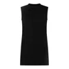 Sacai Crew Neck Sleeveless Dress With Back Pleats In Black