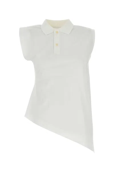 Sacai White Cotton Polo Shirt