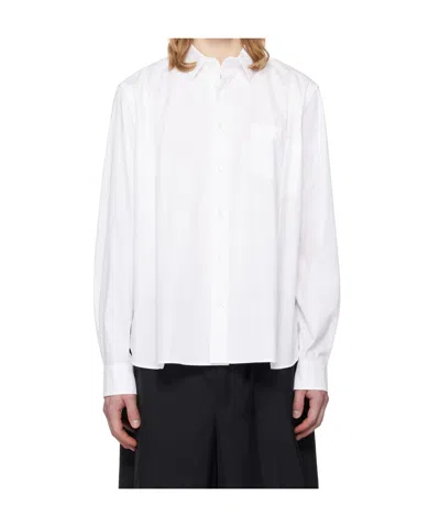 SACAI WHITE COTTON POPLIN SHIRT