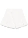 Sacai Mixed Denim Pleated Shorts In White