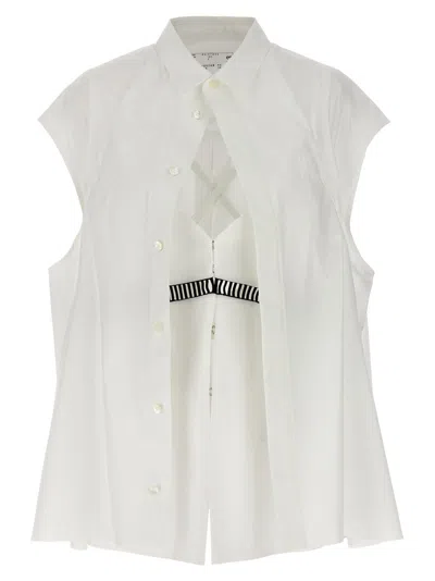 SACAI WHITE OVERLAY SHIRT