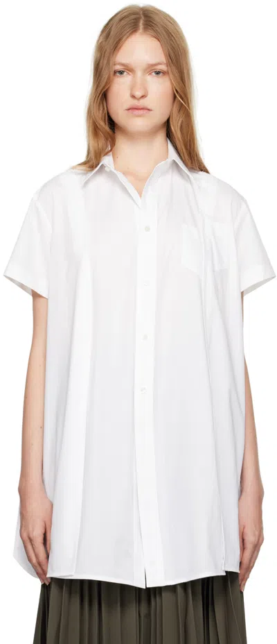 Sacai White Paneled Shirt In 151 Off White